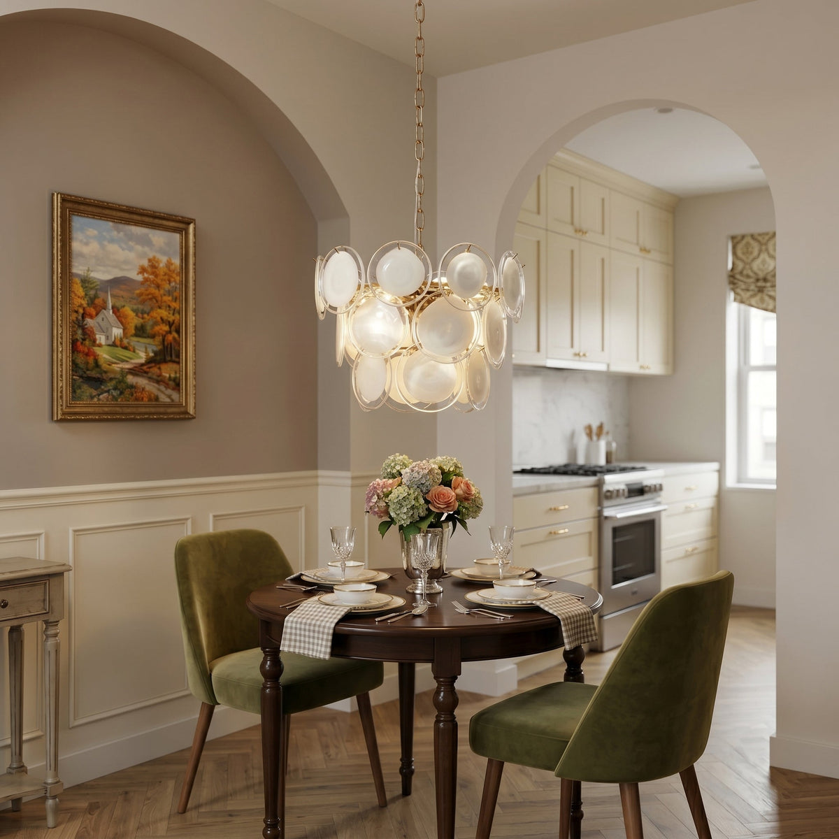 Side view of the Gropius Disc Pendant Light.