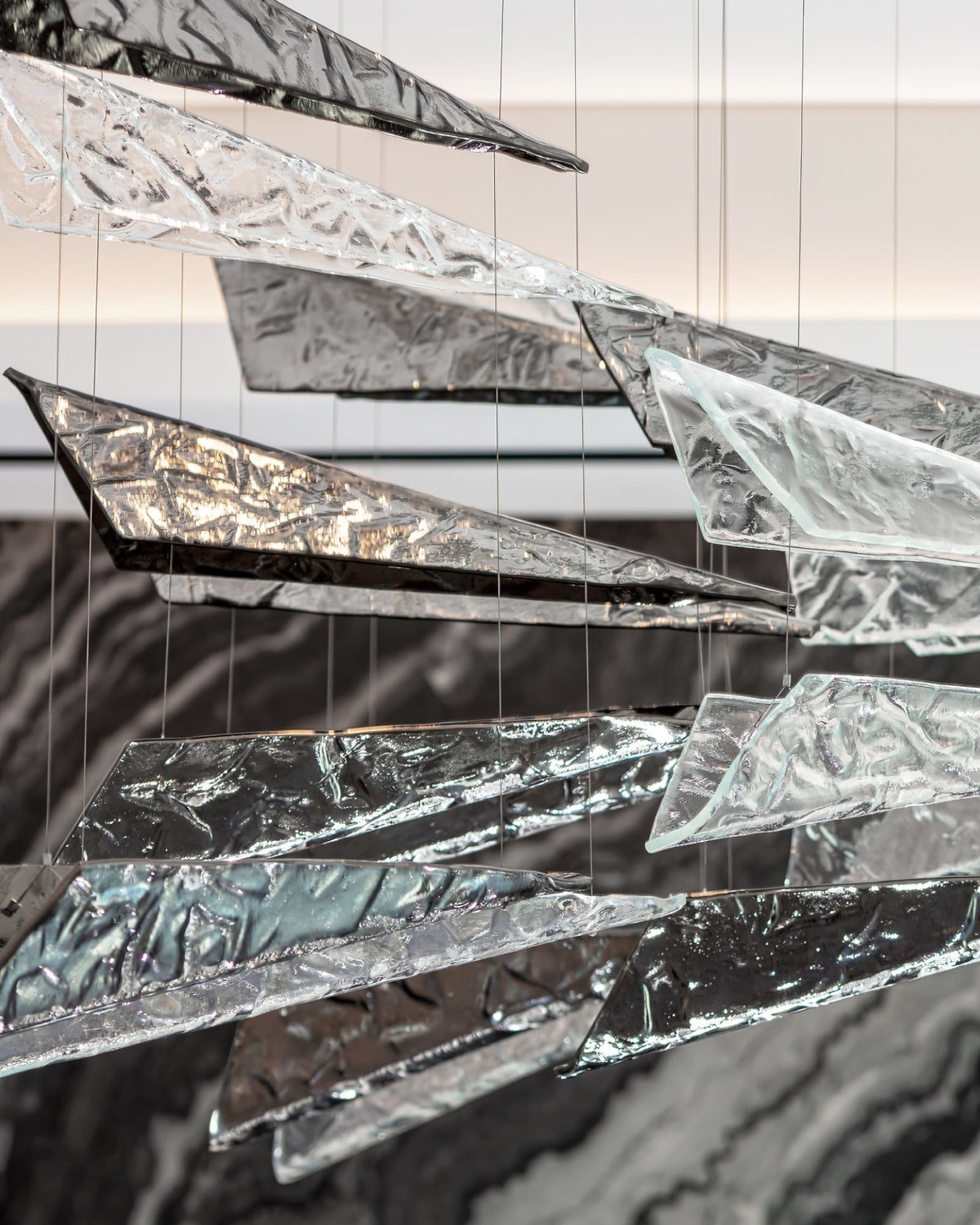 Clarene Verre Plume Forme Lustre