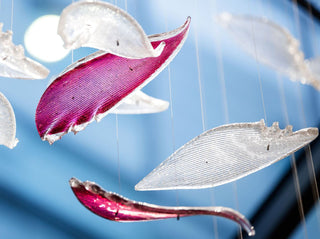 Zathaara Lustre Forme de Plume en Verre