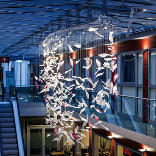 Zathaara Verre Plume Forme Lustre