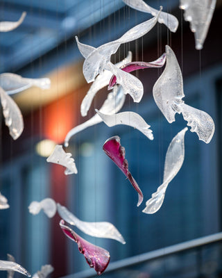 Zathaara Verre Plume Forme Lustre
