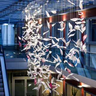 Zathaara Verre Plume Forme Lustre