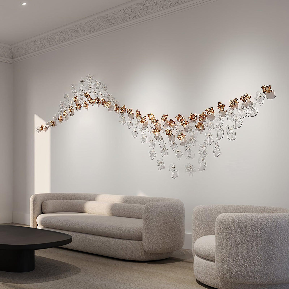 Nephele Lustre Feuille en Cristal