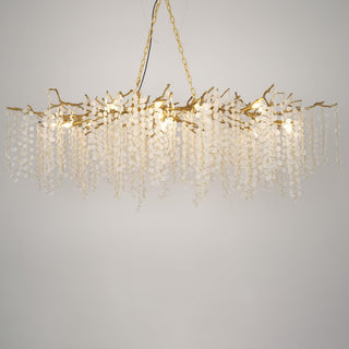 Lustra Suspension Lampe Goutte de Rosée en Cristal