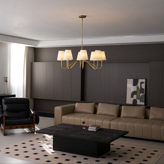 Viraean Lustre Industriel Vintage en Laiton et Tissu