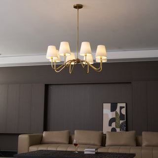 Viraean Lustre Industriel Vintage en Laiton et Tissu