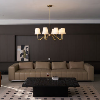 Viraean Lustre Industriel Vintage en Laiton et Tissu