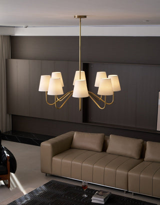 Viraean Lustre Industriel Vintage en Laiton et Tissu