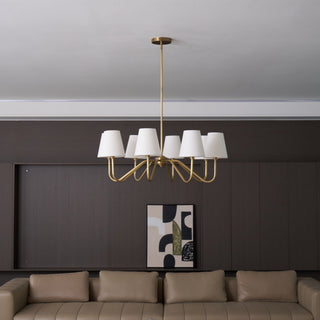 Viraean Lustre Industriel Vintage en Laiton et Tissu
