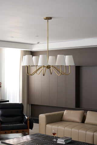 Viraean Lustre Industriel Vintage en Laiton et Tissu