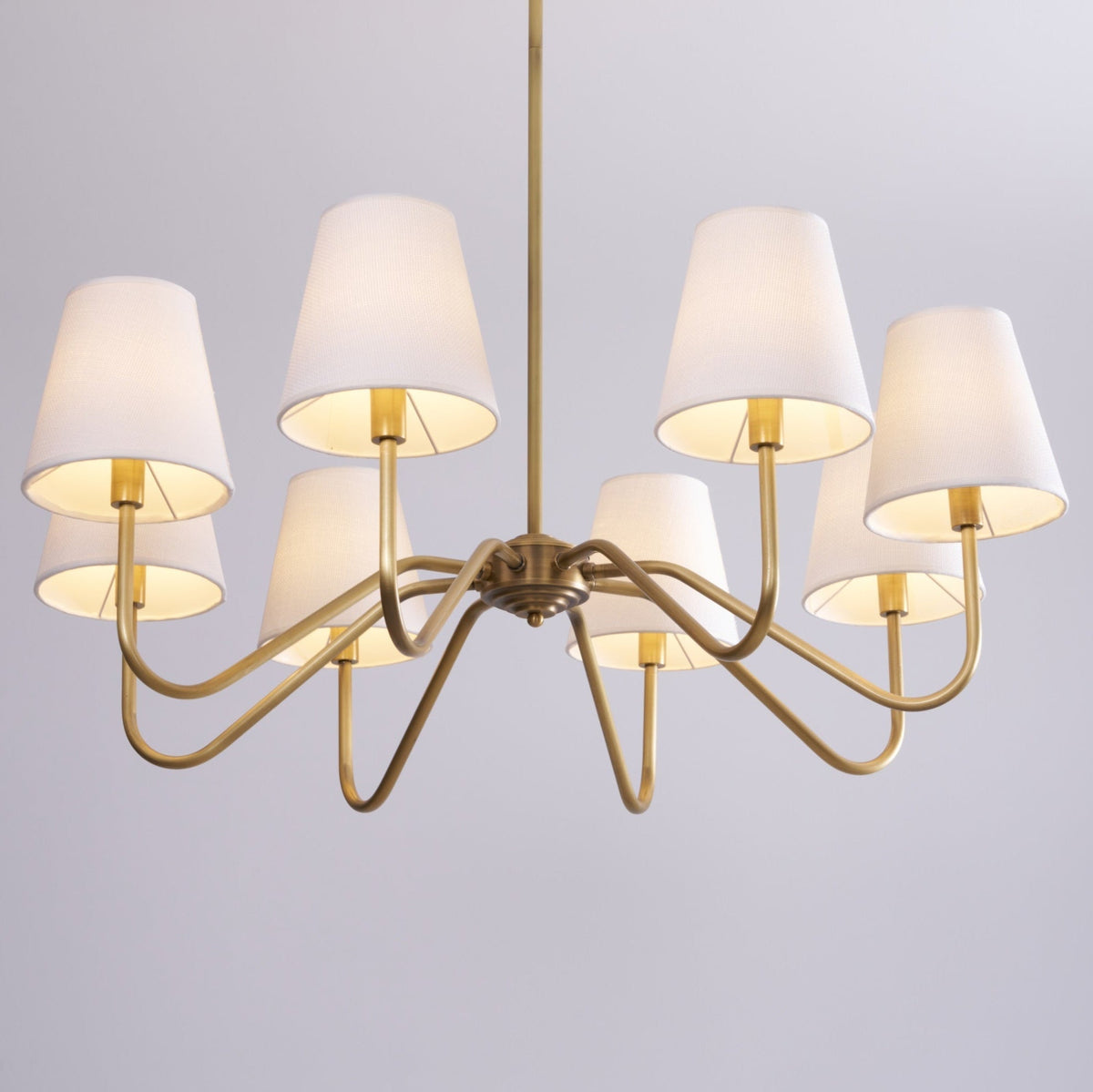 Sorina Lustre Industriel Vintage en Laiton et Tissu