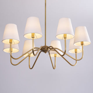 Viraean Lustre Industriel Vintage en Laiton et Tissu
