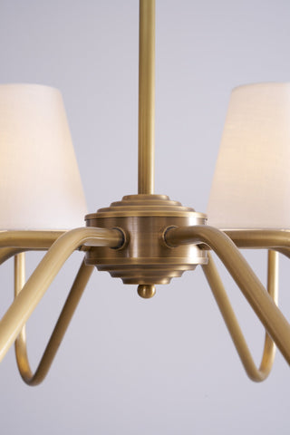 Viraean Lustre Industriel Vintage en Laiton et Tissu