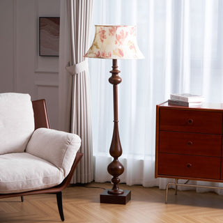 Floren Lampadaire en Bois Et Tissu Classique
