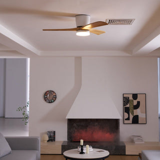 Plafonnier ventilateur moderne en bois Elena
