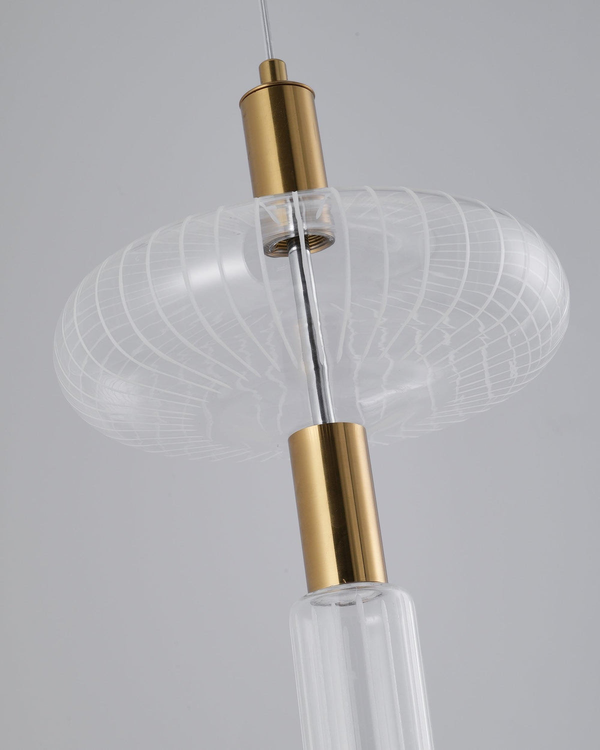 Torilia Lampe à suspension en cristal cylindrique Cipher contemporaine