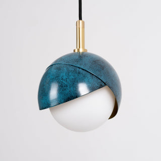 Solara Lampe Suspendue en Laiton Globe Opale Emboîté Moderne
