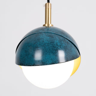 Solara Lampe Suspendue en Laiton Globe Opale Emboîté Moderne