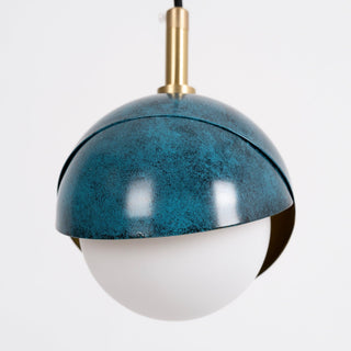 Solara Lampe Suspendue en Laiton Globe Opale Emboîté Moderne