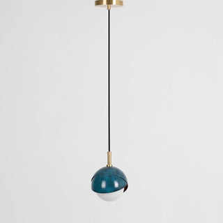 Solara Lampe Suspendue en Laiton Globe Opale Emboîté Moderne