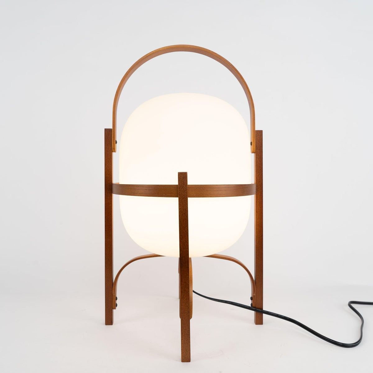 Lethra Lampe de Table en Bois Et Verre