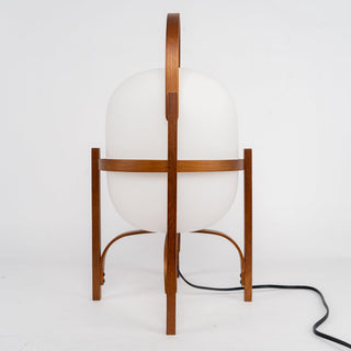 Lethra Lampe de Table en Bois Et Verre