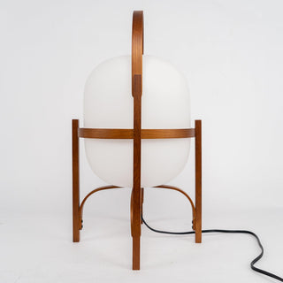 Lethra Lampe de Table en Bois Et Verre