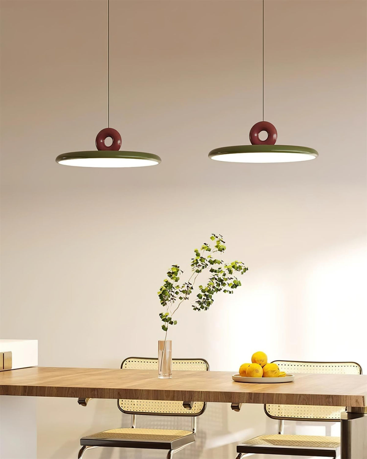 Pendant Lamp Disc with Loop Detail Ambient Minimalist-Neutral Decor