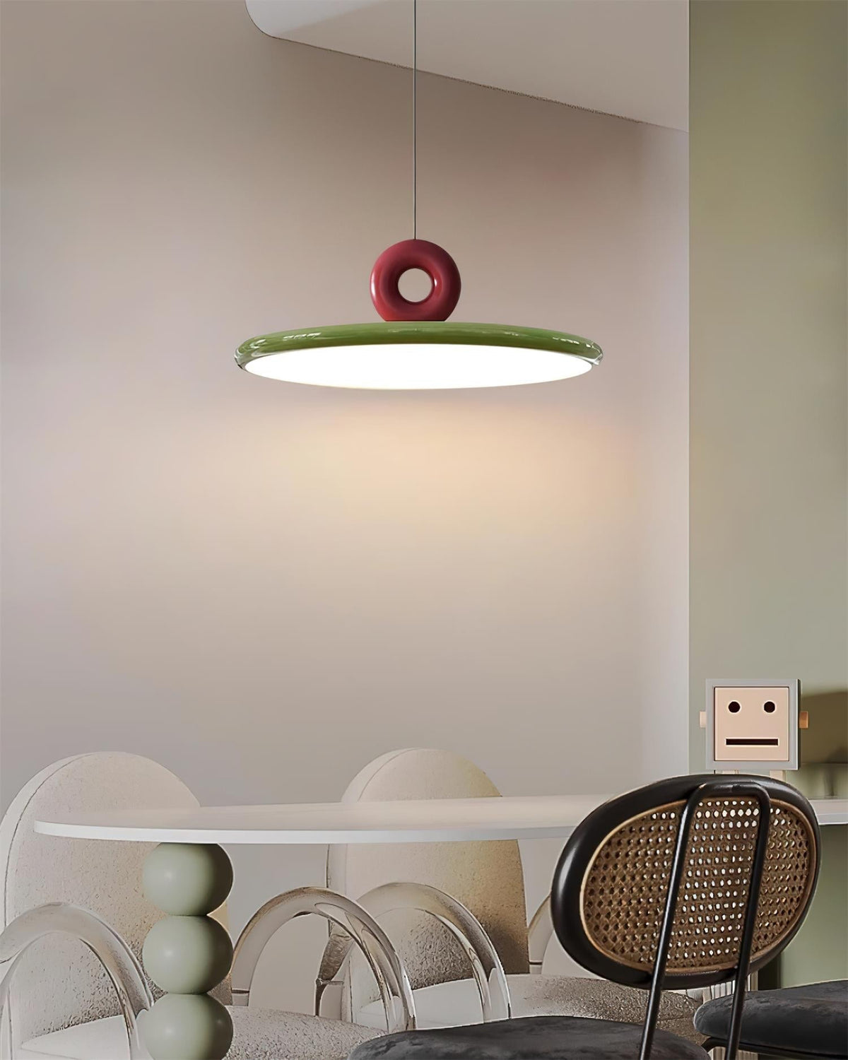 Pendant Lamp Disc with Loop Detail Ambient Minimalist-Neutral Decor