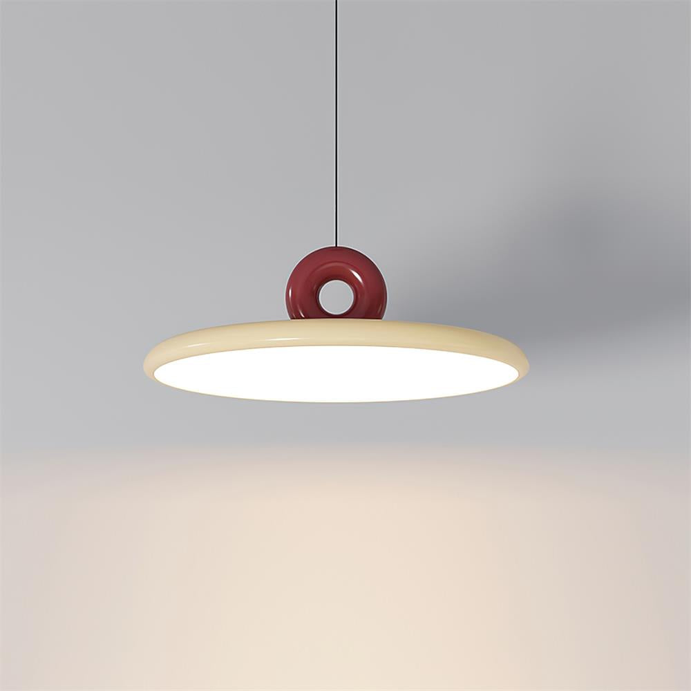 Pendant Lamp Disc with Loop Detail Ambient Minimalist-Neutral Decor