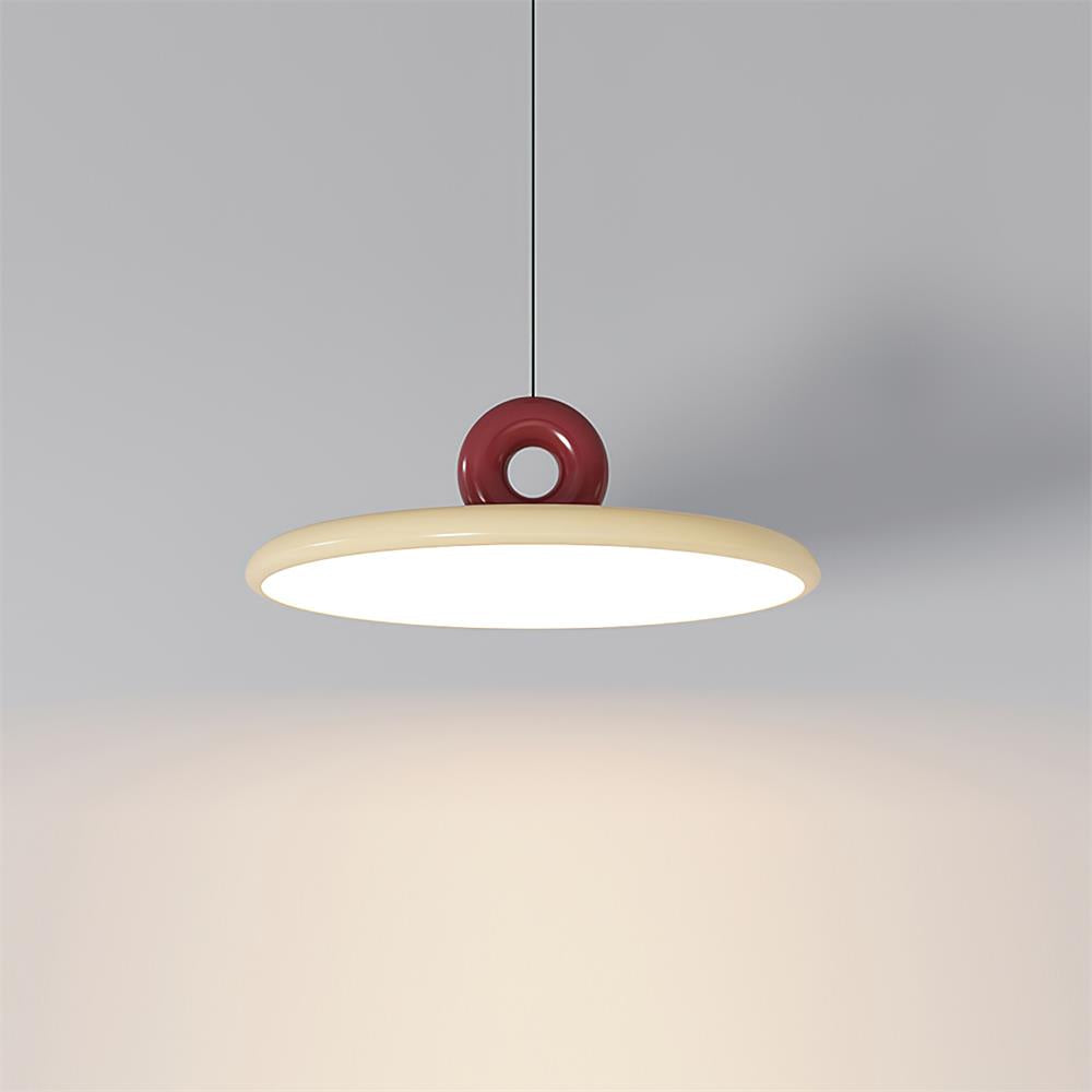 Pendant Lamp Disc with Loop Detail Ambient Minimalist-Neutral Decor