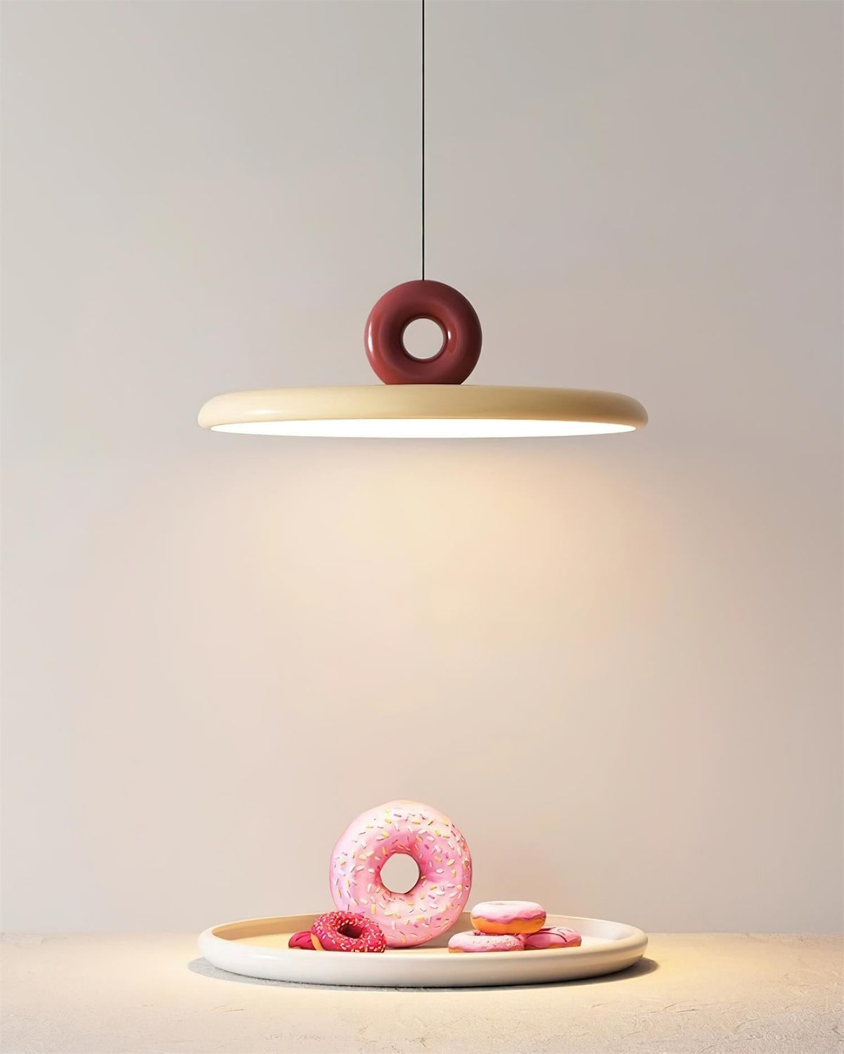 Pendant Lamp Disc with Loop Detail Ambient Minimalist-Neutral Decor