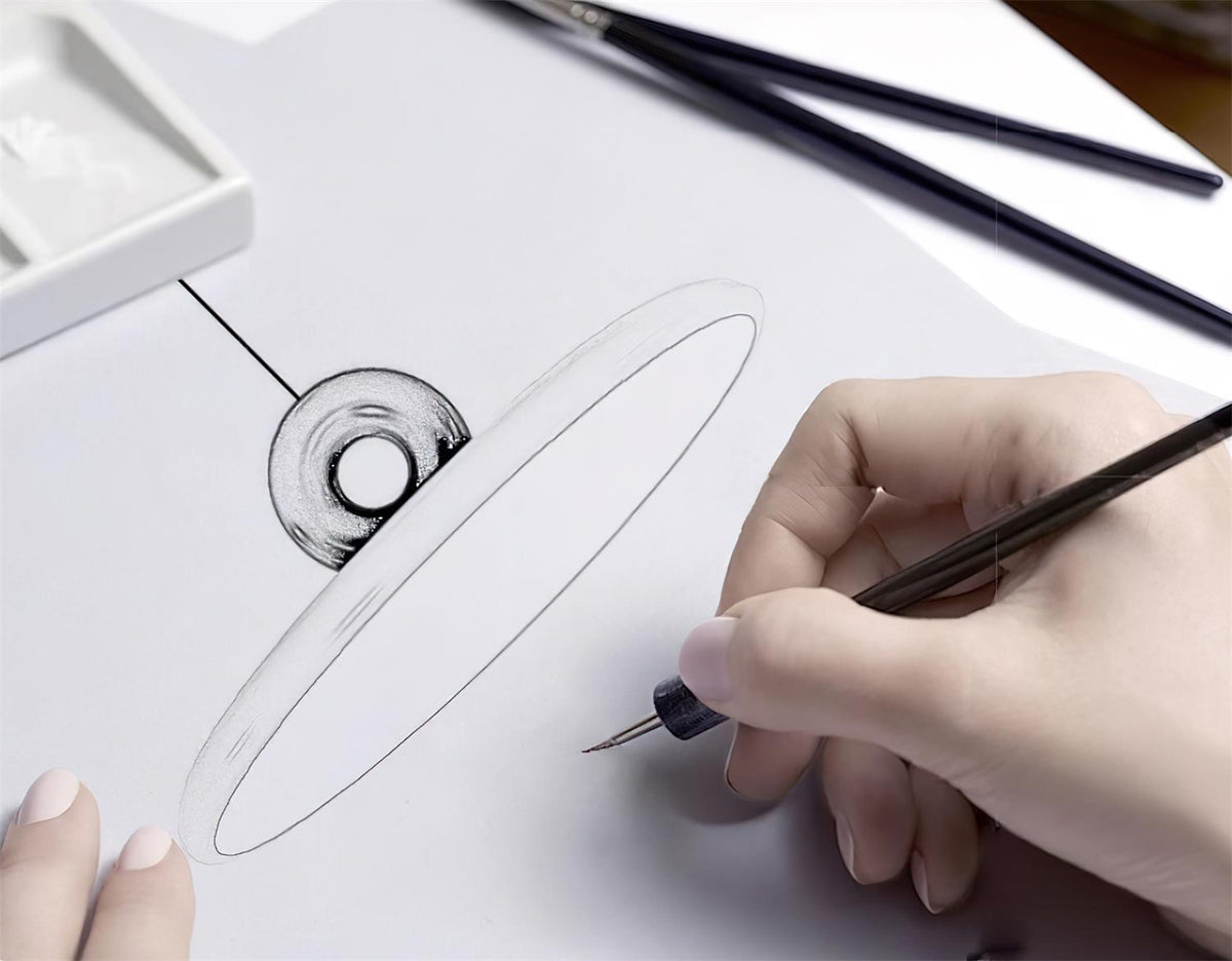 Pendant Lamp Disc with Loop Detail Ambient Minimalist-Neutral Decor