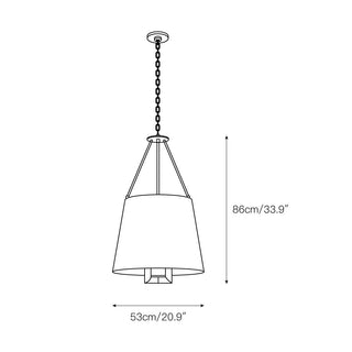 Loom Lampe à Suspension Vintage Industrielle En Laiton Et Tissu