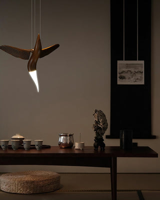 Elsilor Suspension Bois Inspirée des Oiseaux