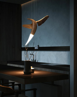 Elsilor Suspension Bois Inspirée des Oiseaux