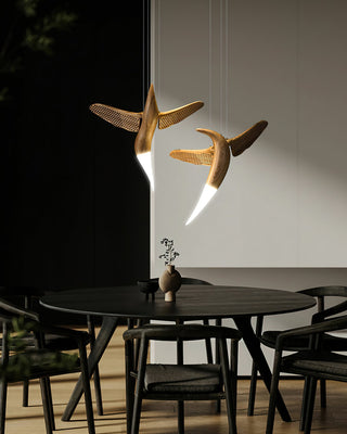 Elsilor Suspension Bois Inspirée des Oiseaux