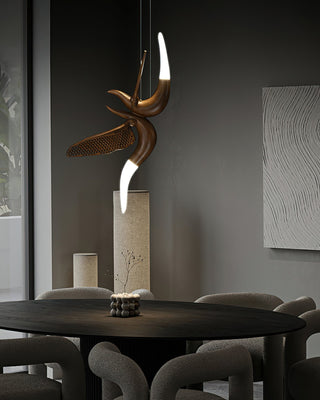 Elsilor Suspension Bois Inspirée des Oiseaux