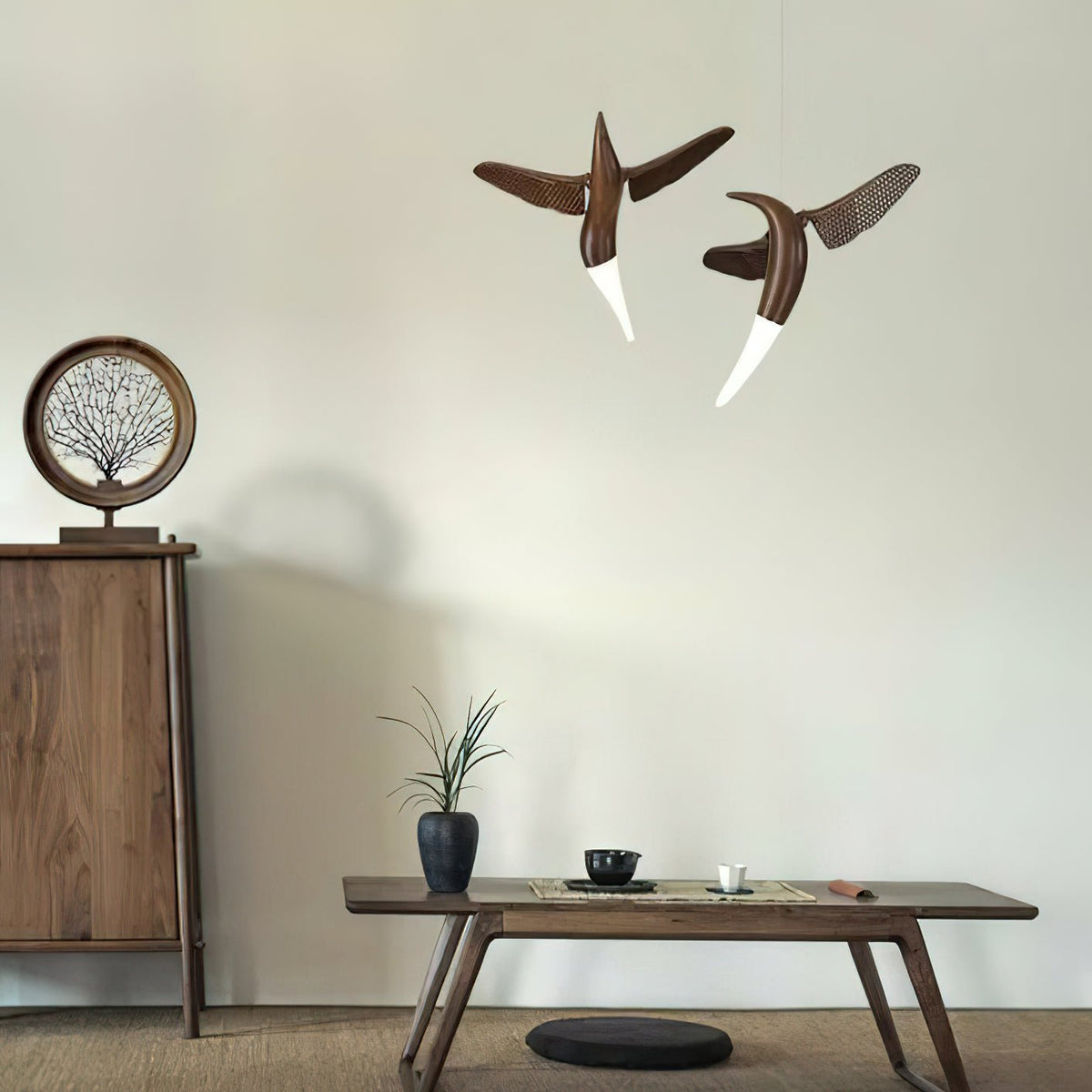 Elsilor Suspension Bois Inspirée des Oiseaux