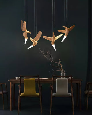 Elsilor Suspension Bois Inspirée des Oiseaux