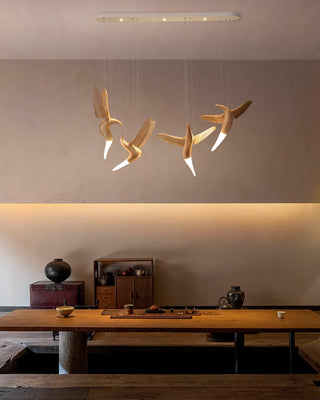 Elsilor Suspension Bois Inspirée des Oiseaux