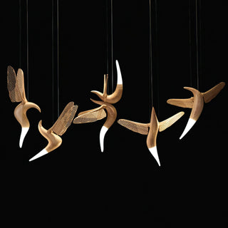 Elsilor Suspension Bois Inspirée des Oiseaux
