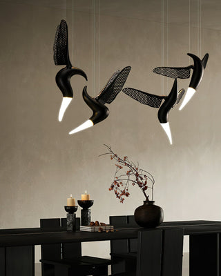 Elsilor Suspension Bois Inspirée des Oiseaux