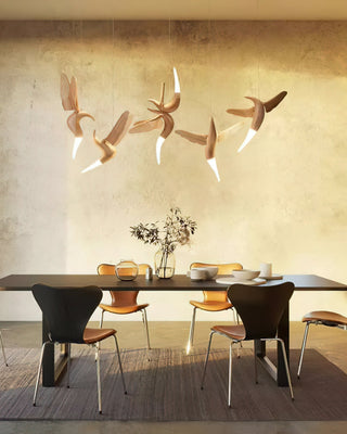 Elsilor Suspension Bois Inspirée des Oiseaux