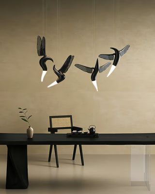 Elsilor Suspension Bois Inspirée des Oiseaux