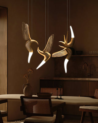 Elsilor Suspension Bois Inspirée des Oiseaux