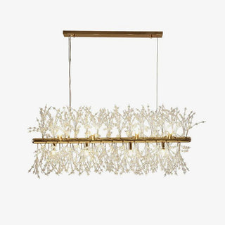 Lustra Lustre Laiton Linéaire Cristal Branche