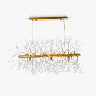 Lustra Lustre Laiton Linéaire Cristal Branche