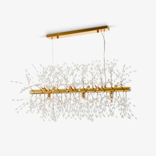 Lustra Lustre Laiton Linéaire Cristal Branche