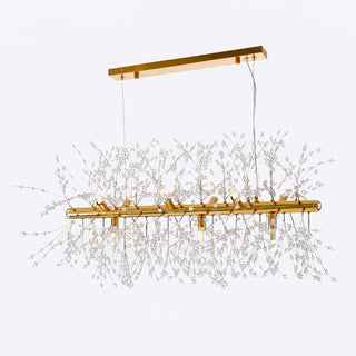 Lustra Lustre Laiton Linéaire Cristal Branche